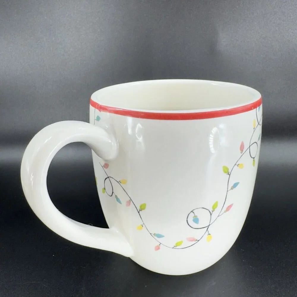 Pottery‎ Barn FOREST GNOME MUG Holiday Christmas 22oz Coffee Mug Ceramic Set 2
